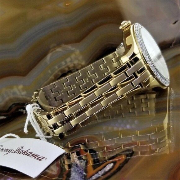 TOMMY BAHAMA Swarovski Crystal Gold Watch - Picture 4 of 6